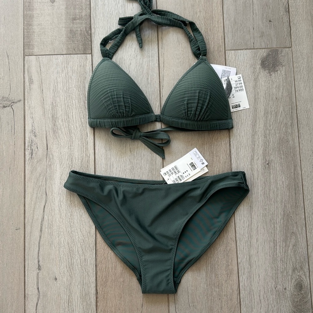 H&M bikini set new with tags sage green medium